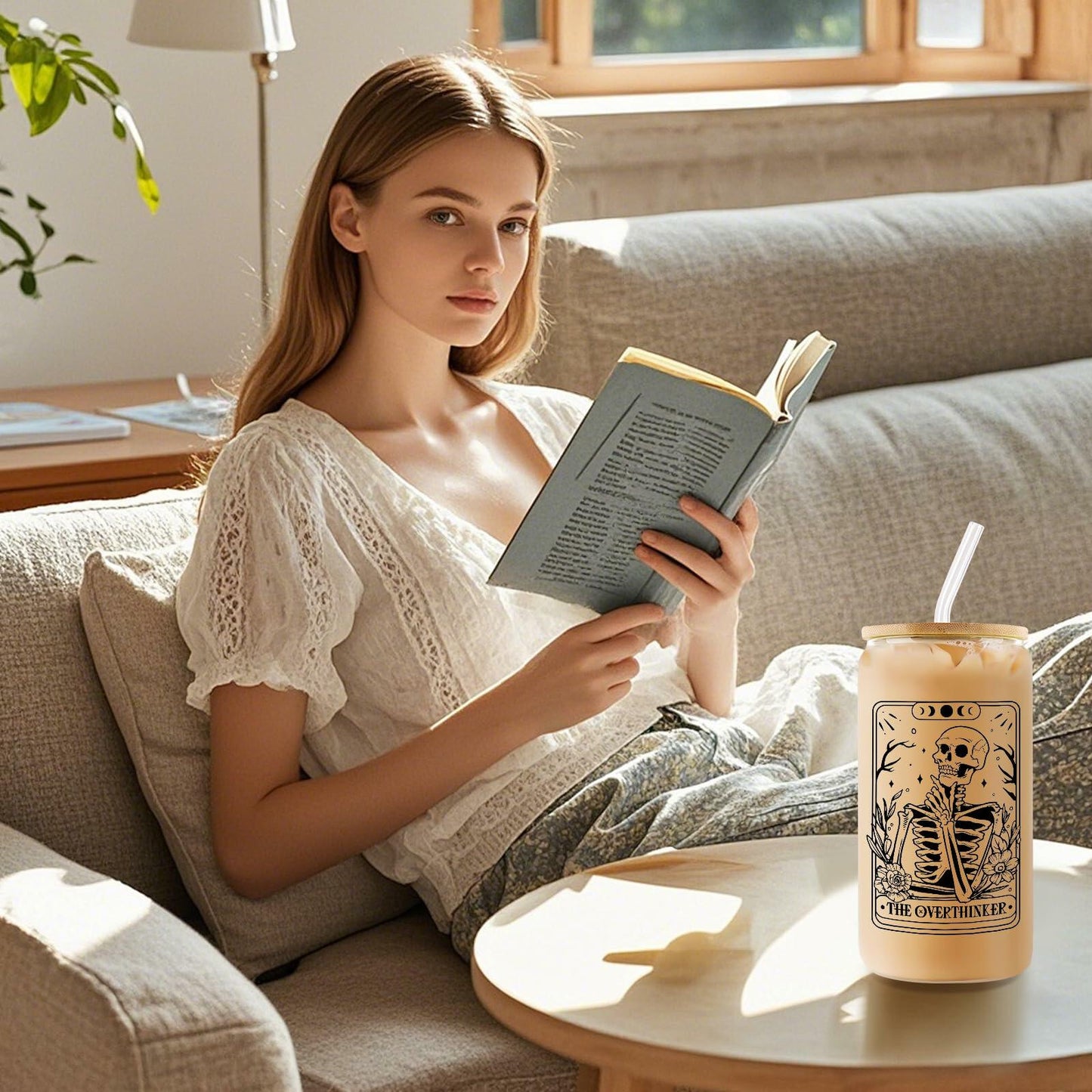 Mahrokh 16oz Reading Themed Tumbler for Book Lovers Women Librarians