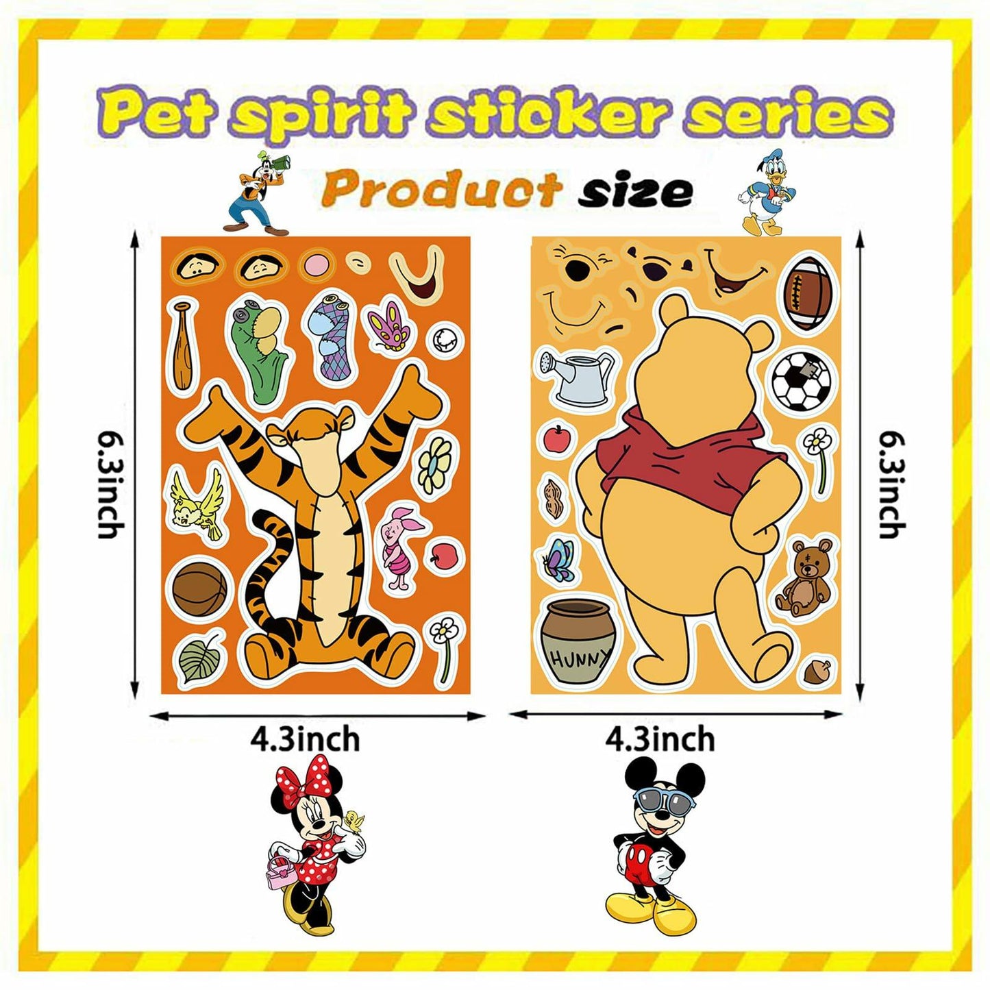 TaDadaPAO Cartoon Sticker Sheets 16 Count Red Anime Craft Party Supplies