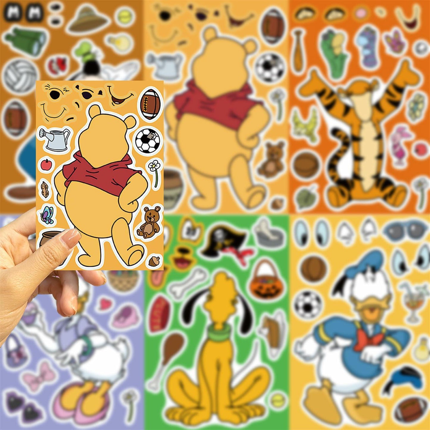TaDadaPAO Cartoon Sticker Sheets 16 Count Red Anime Craft Party Supplies