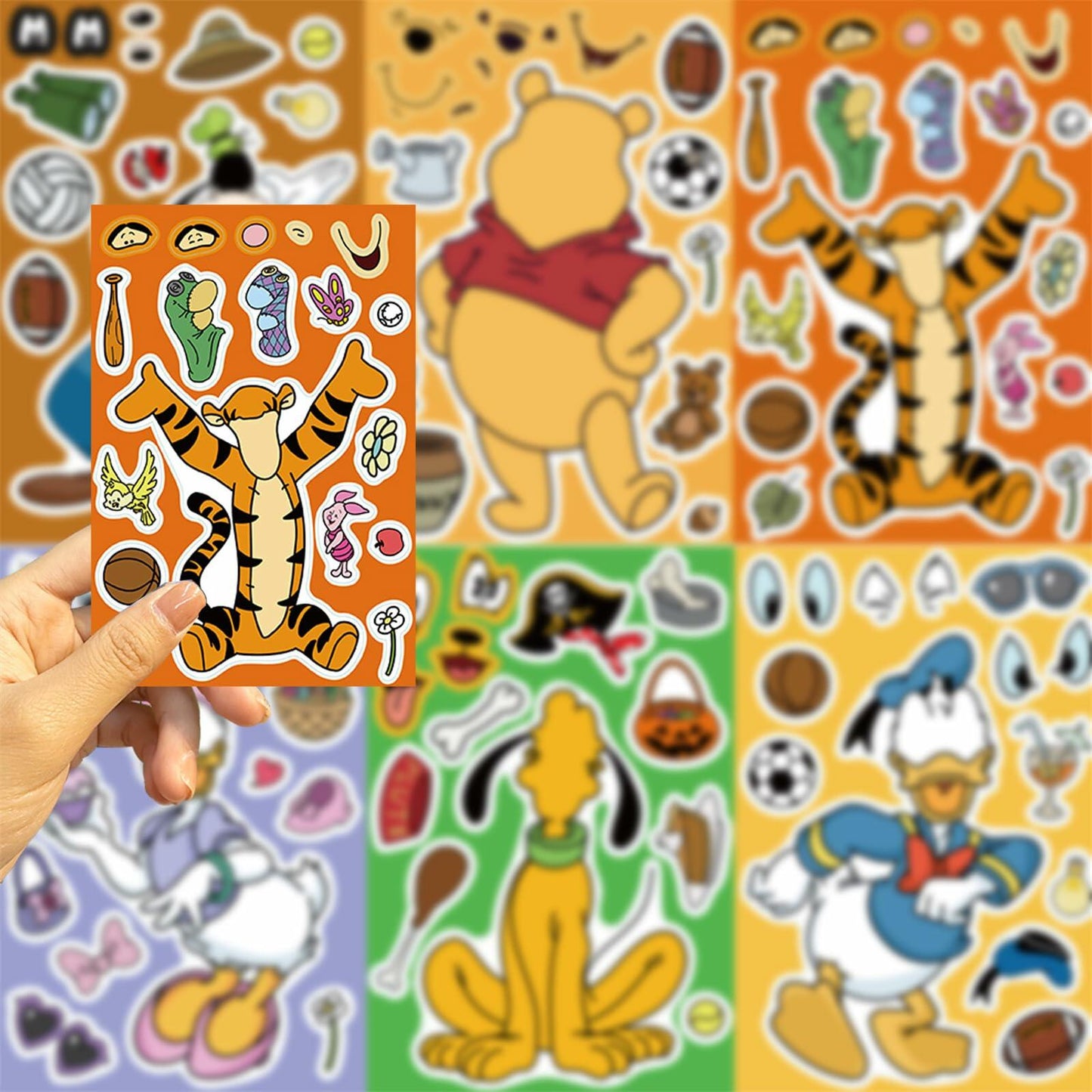 TaDadaPAO Cartoon Sticker Sheets 16 Count Red Anime Craft Party Supplies