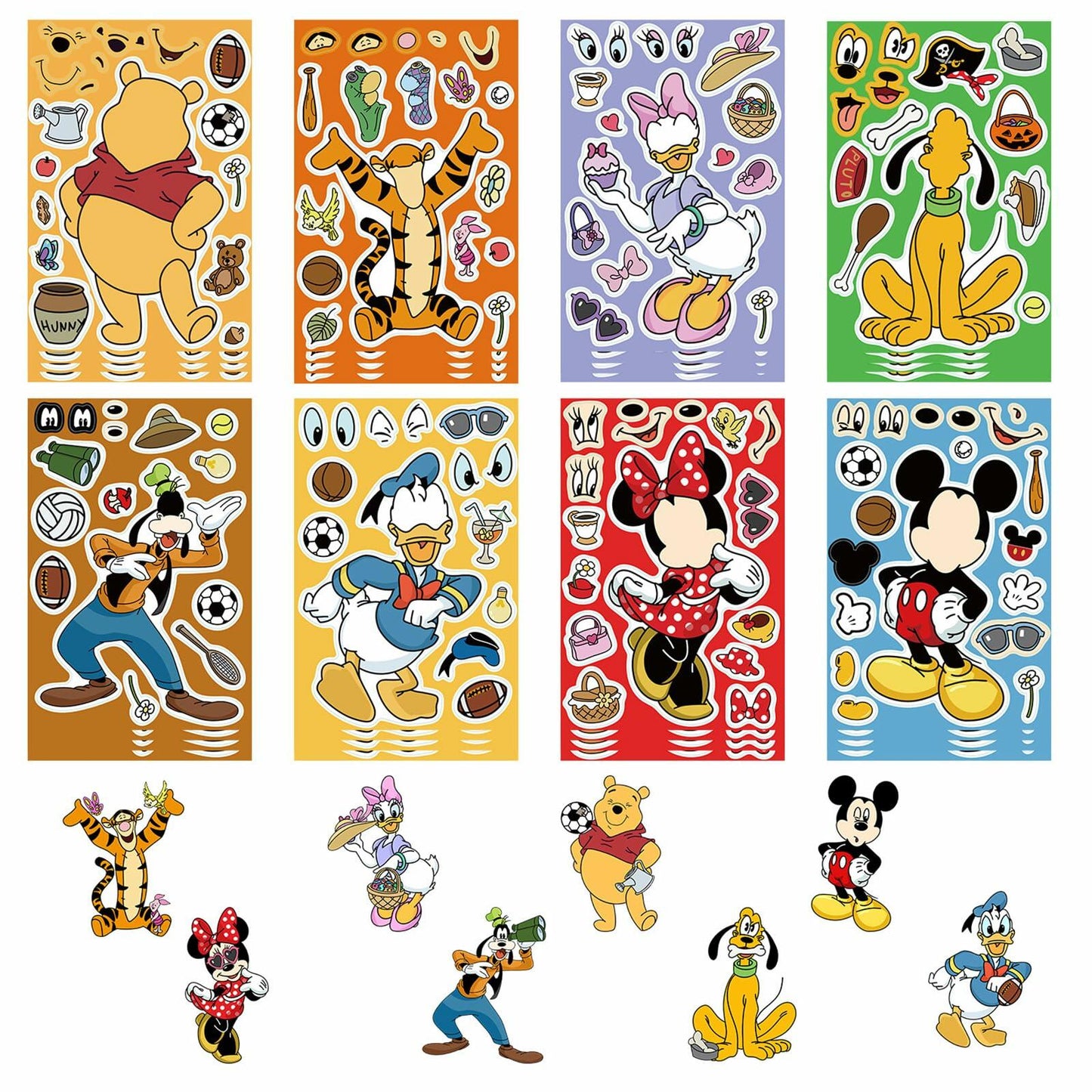 TaDadaPAO Cartoon Sticker Sheets 16 Count Red Anime Craft Party Supplies