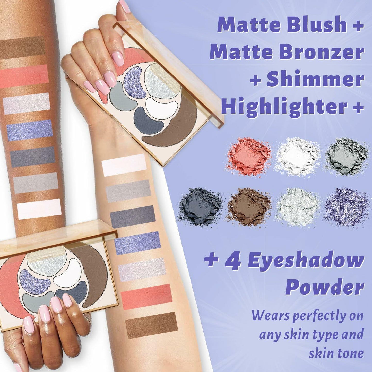 UCANBE All-In-One Makeup Kit 4 Eyeshadows 1 Blush 1 Bronzer 1 Highlighter