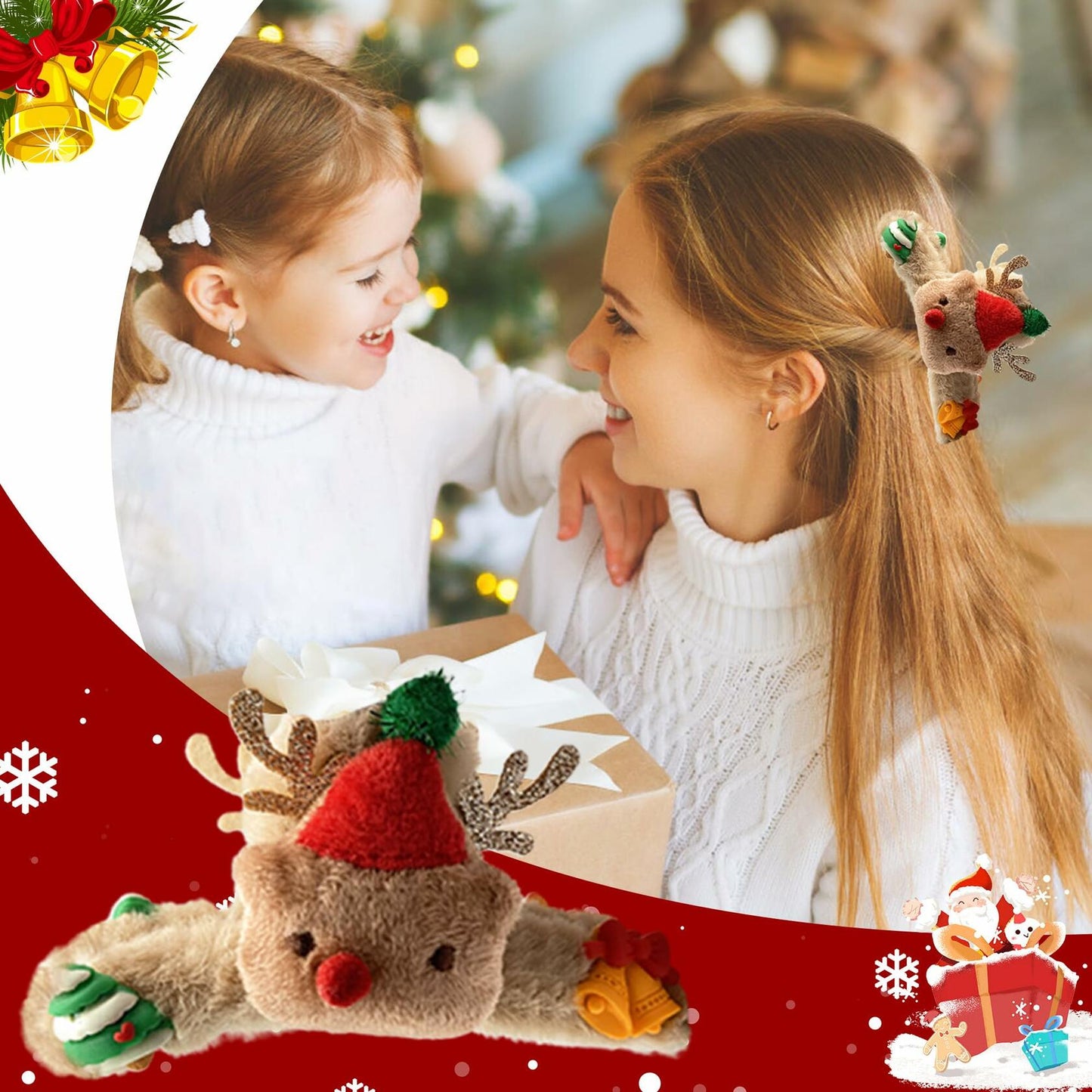 Beleki Plush Reindeer Antler Hair Claw Clip Christmas Hair Accessory 1 Pack