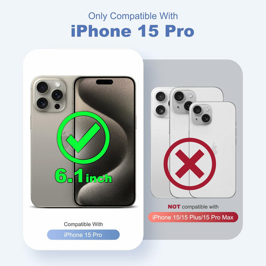 DORAFIN iPhone 15 Pro Case 6.1 Marble Glossy Shockproof TPU Blue/Gold