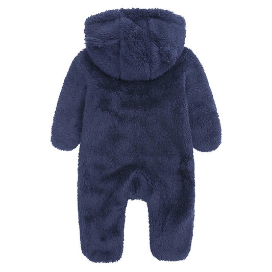 TAOHONG Baby Hooded Fleece Jumpsuit Snowsuit Bear Ear 3-6 months