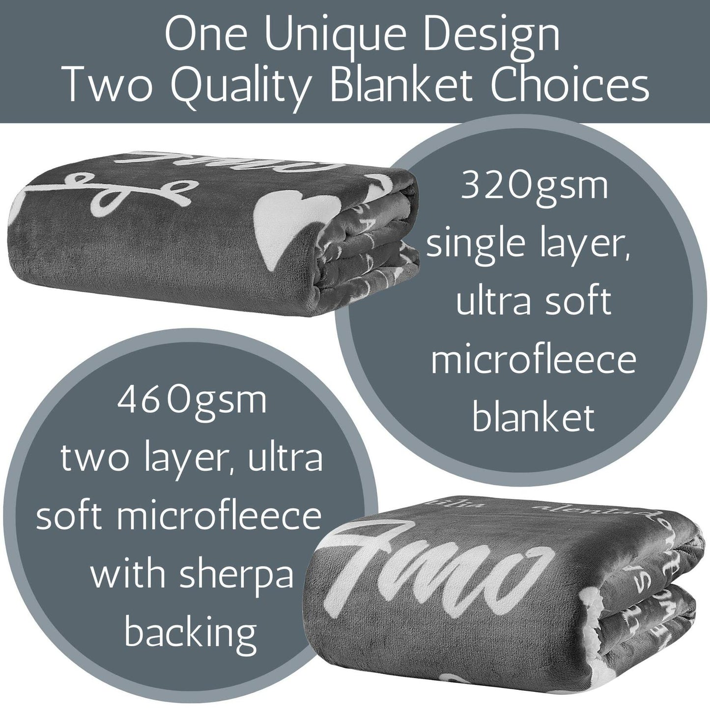 FILO ESTILO Abuela Blanket Sherpa Grey 60x50 Inches