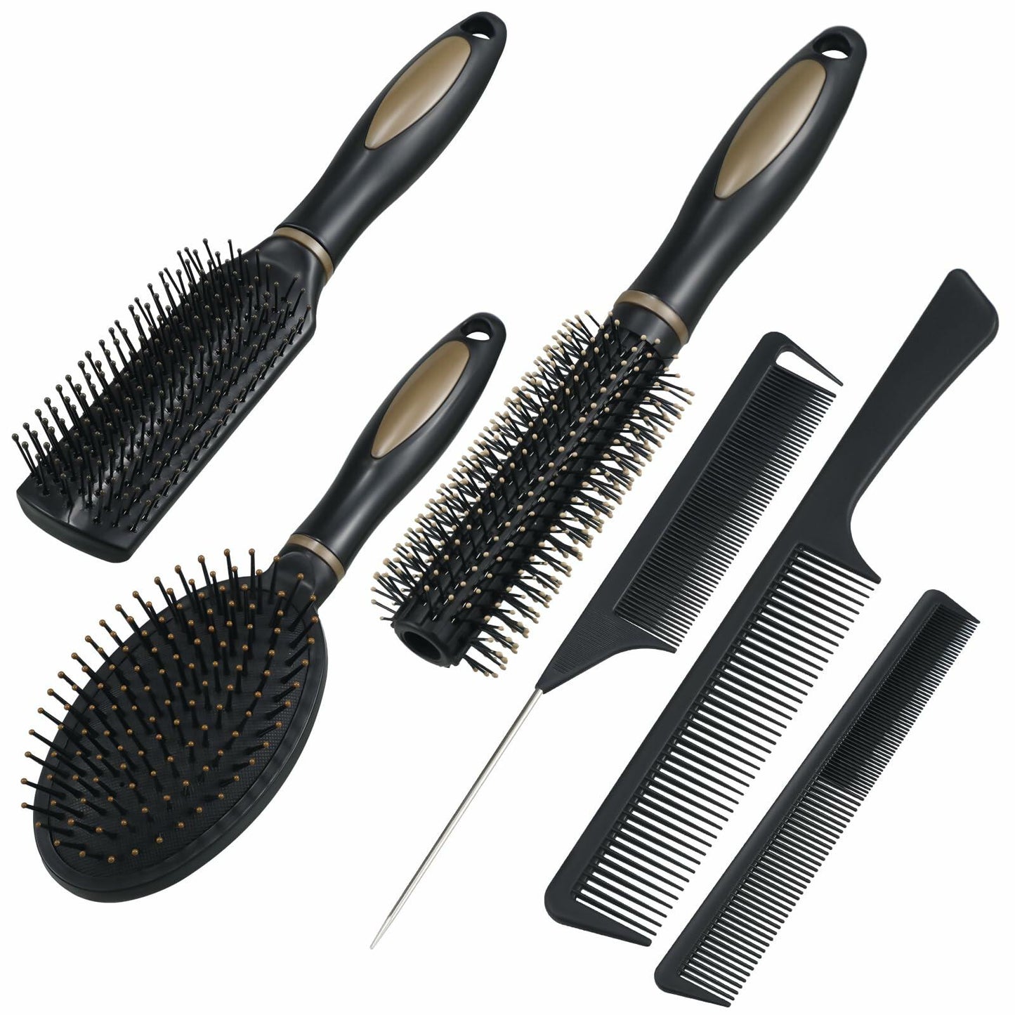 6 Pieces Detangling Styling Comb Set for Women and Men - All Hair Types