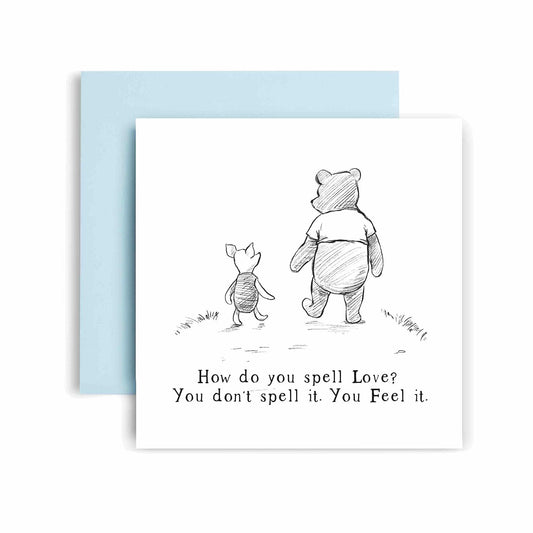 Huxters Anniversary Valentines Card How Do You Spell Love 14.8cm