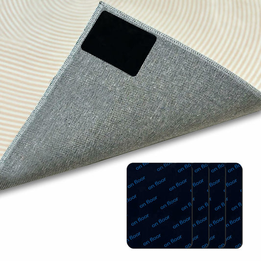Rug Pad Grippers Double Sided Washable Rug Tape Adhesive Corners Black 4pc