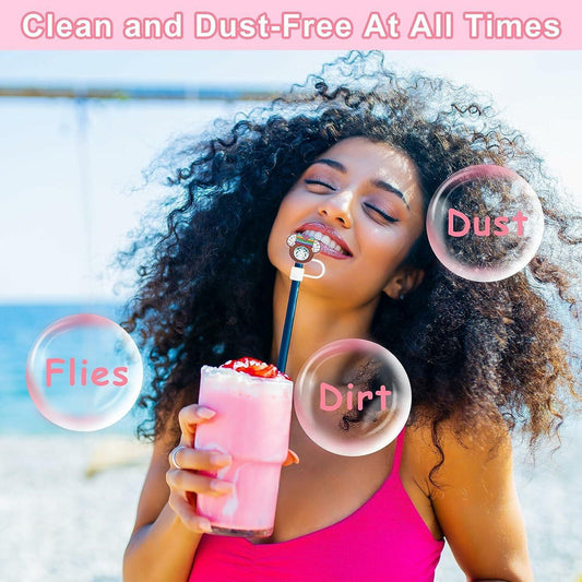 GOTHLO 8pcs Kids Straw Cover Cap for Stanley Cup 30&40 Oz 0.4in 10mm