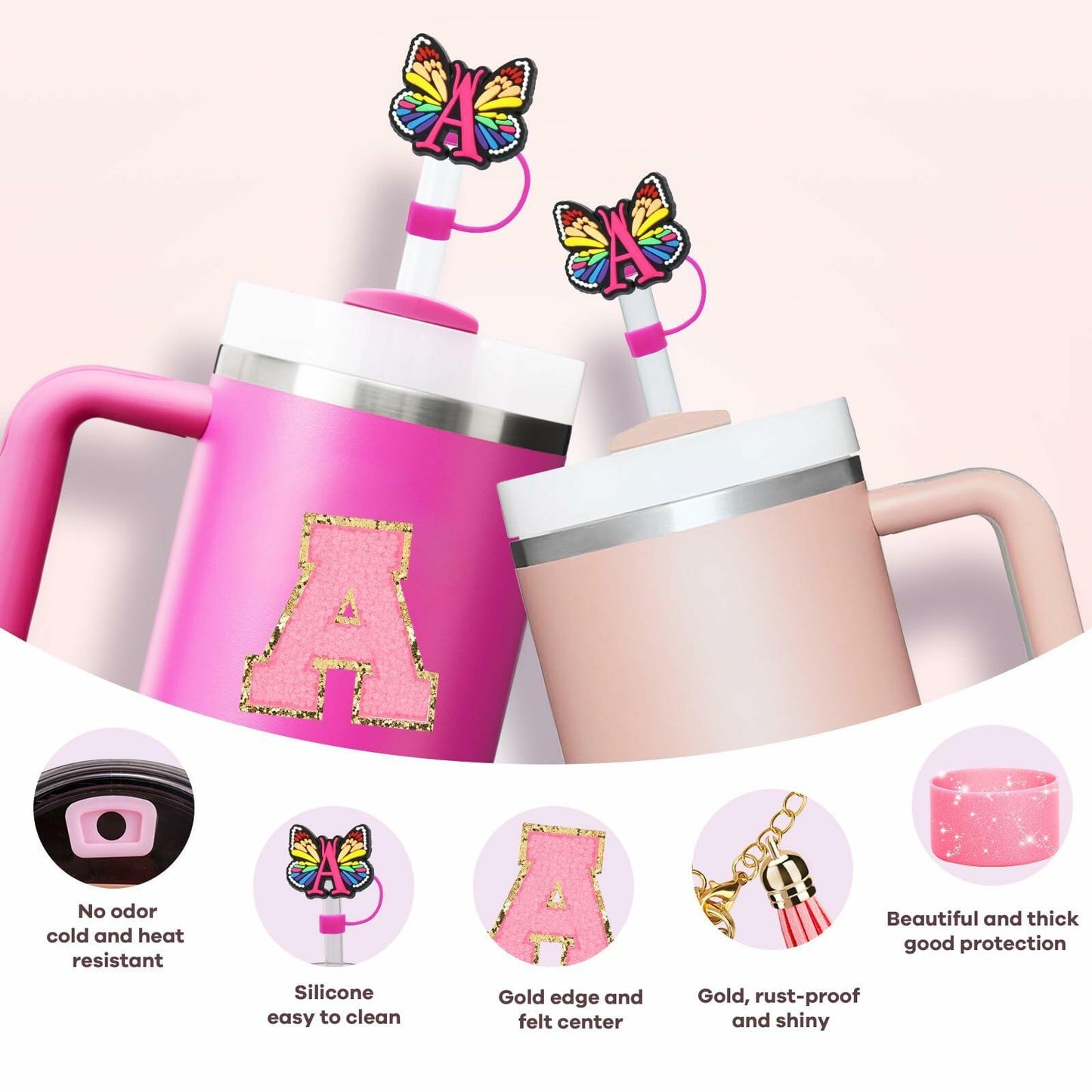 IN Chenthy 6PCS Cup Accessories Set for Stanley Cup 30oz 40oz Silicone Cover
