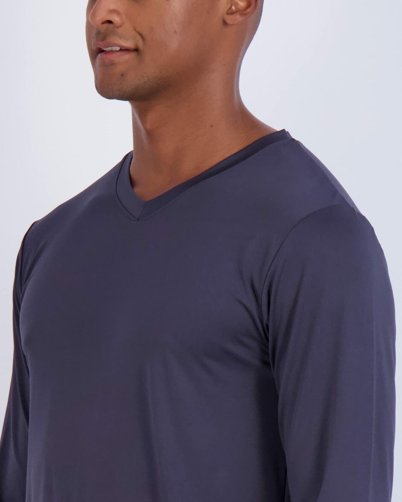 Mens Big & Tall V Neck Long Sleeve Shirt 4 Pack Size 3X