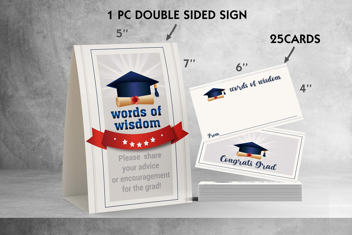 JYC11 2025 Graduation Sign & Words of Wisdom Cards 26 pcs Multi-color