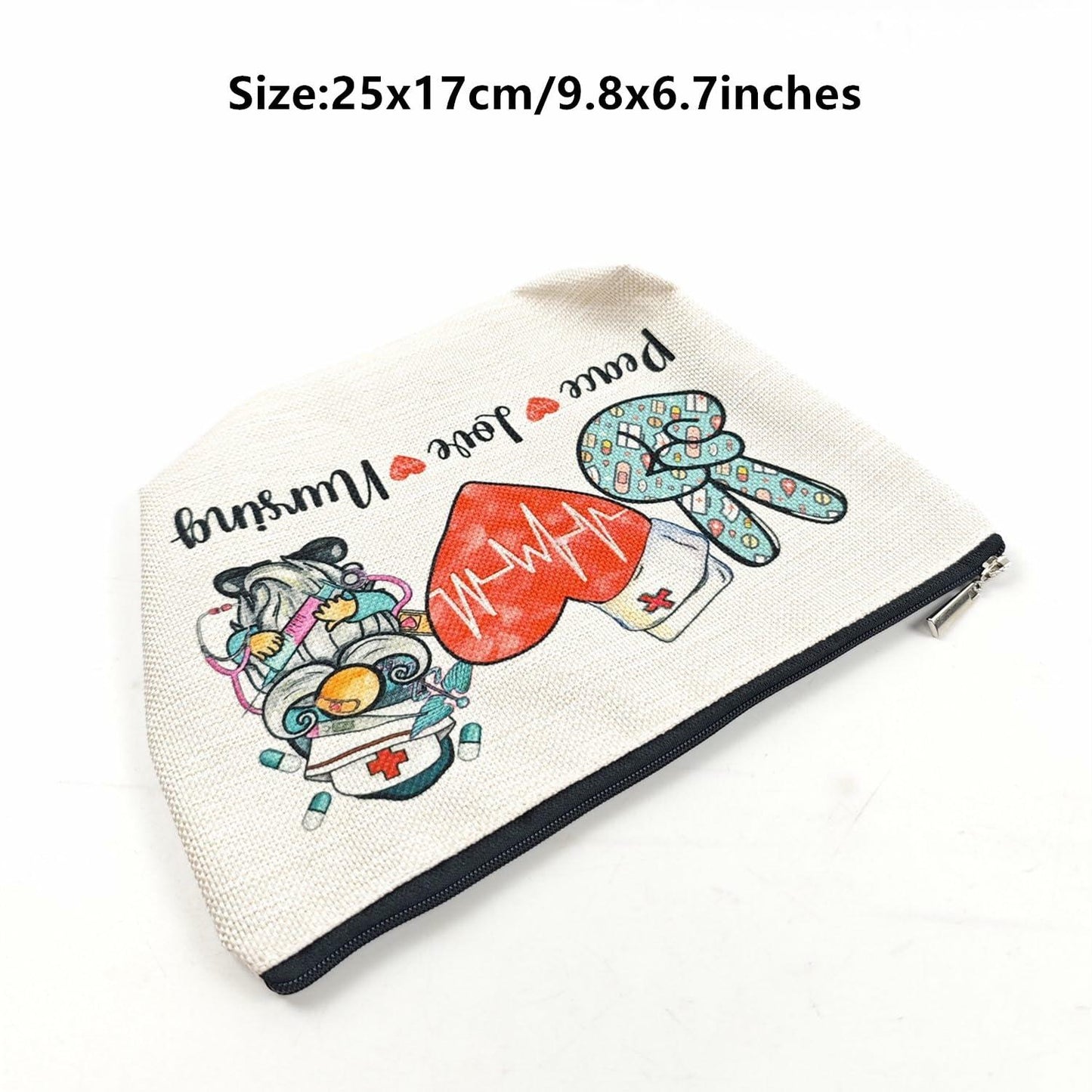 LOONELO Nurses Week Makeup Bag Thank You Nurse Zipper Cosmetic Work Gift