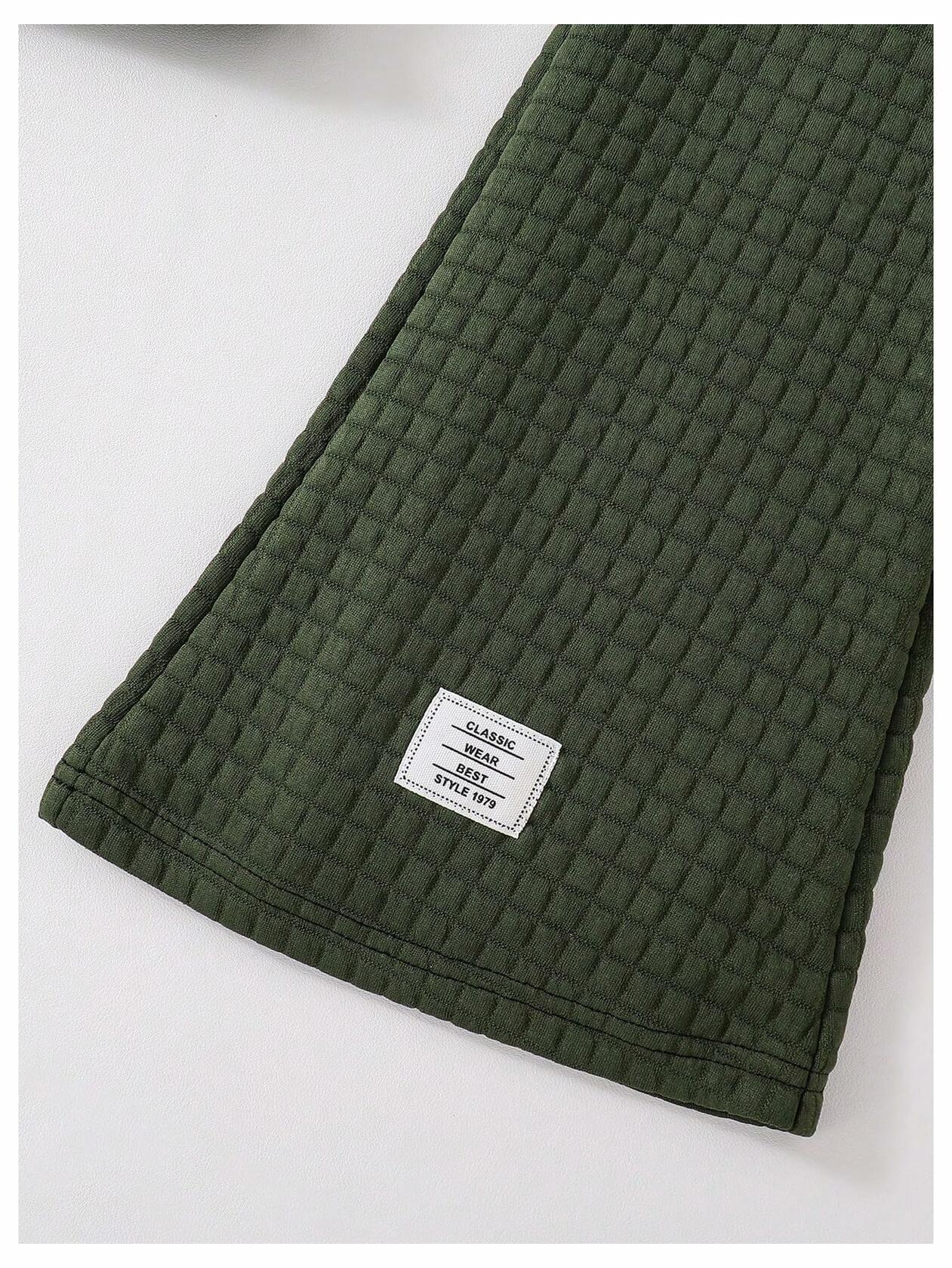 SOLY HUX Girl's Waffle Knit Hoodie Set 2PC Army Green Size 8Y