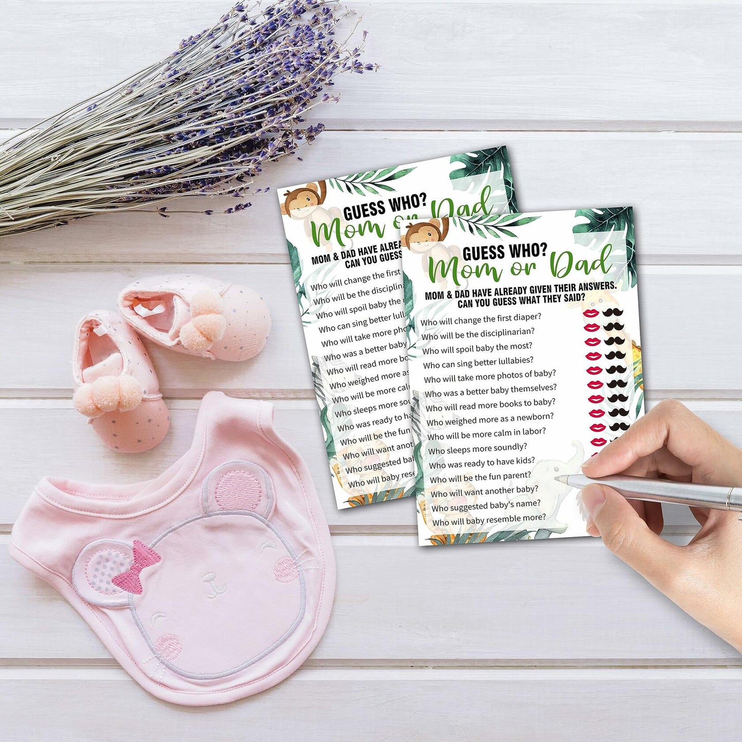 Qoamp Woodland Guess Who Baby Shower Game 25 Safari Animals Cards