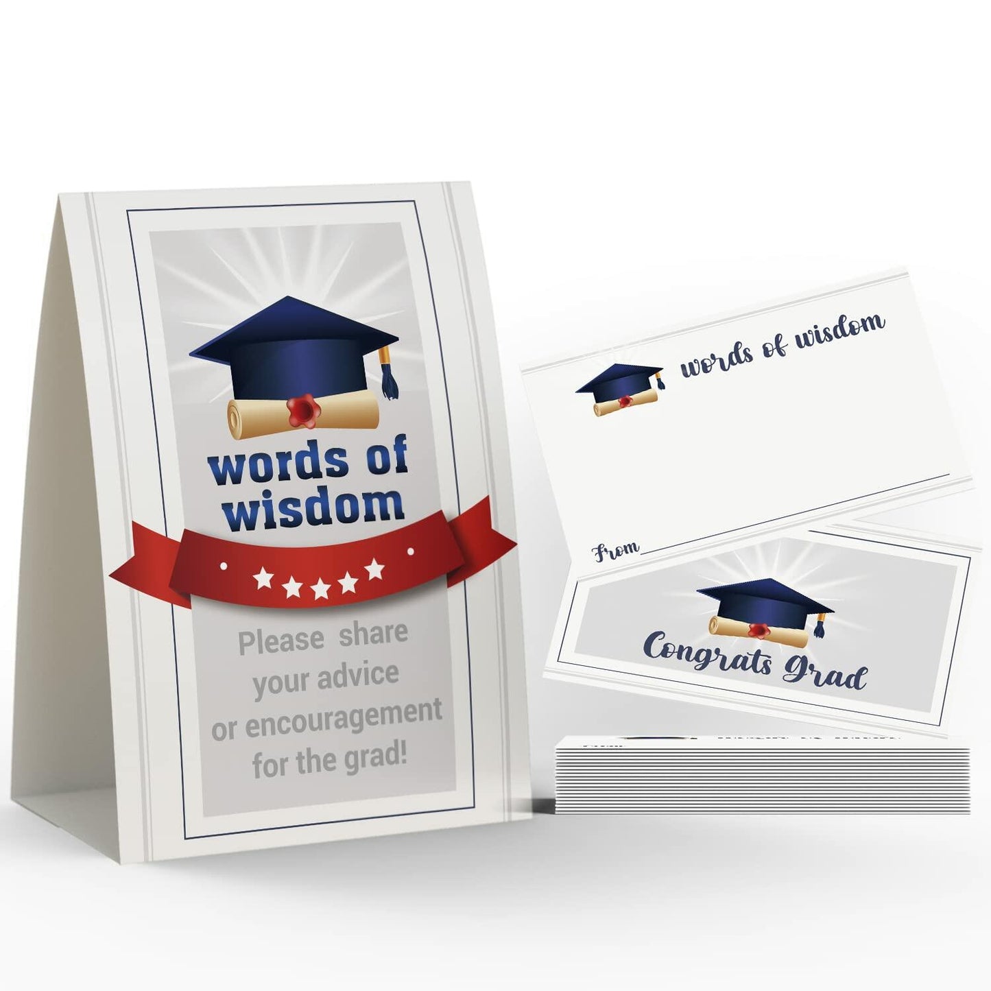 JYC11 2025 Graduation Sign & Words of Wisdom Cards 26 pcs Multi-color
