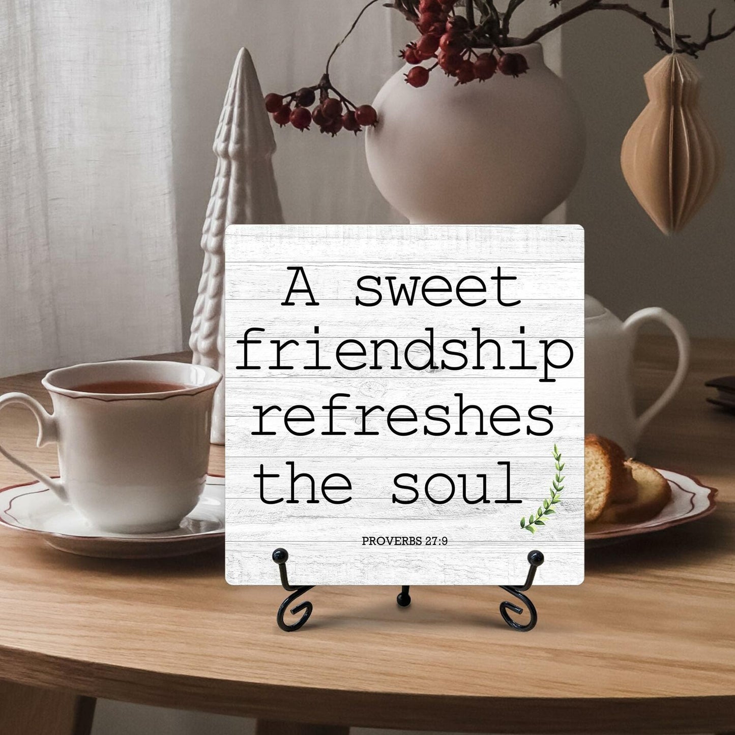 Funny Desk Decor Friendship Sign Home Office Shelf Decoration 5x5 Inches