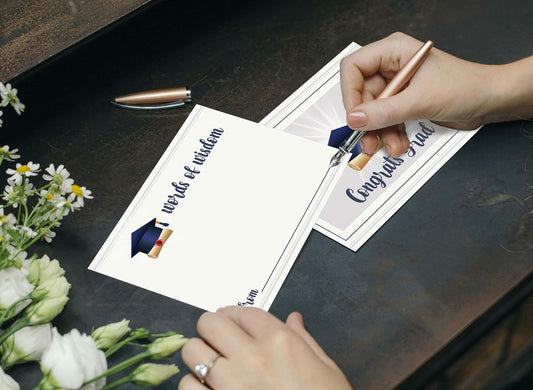 JYC11 2025 Graduation Sign & Words of Wisdom Cards 26 pcs Multi-color