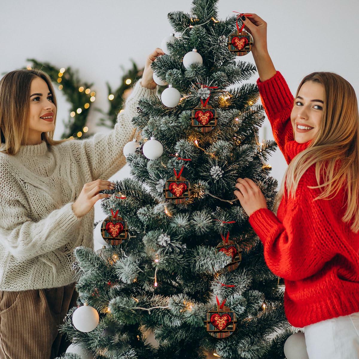 Kilyhome Ceramic Christmas Book Ornament Multi Color for Book Lovers