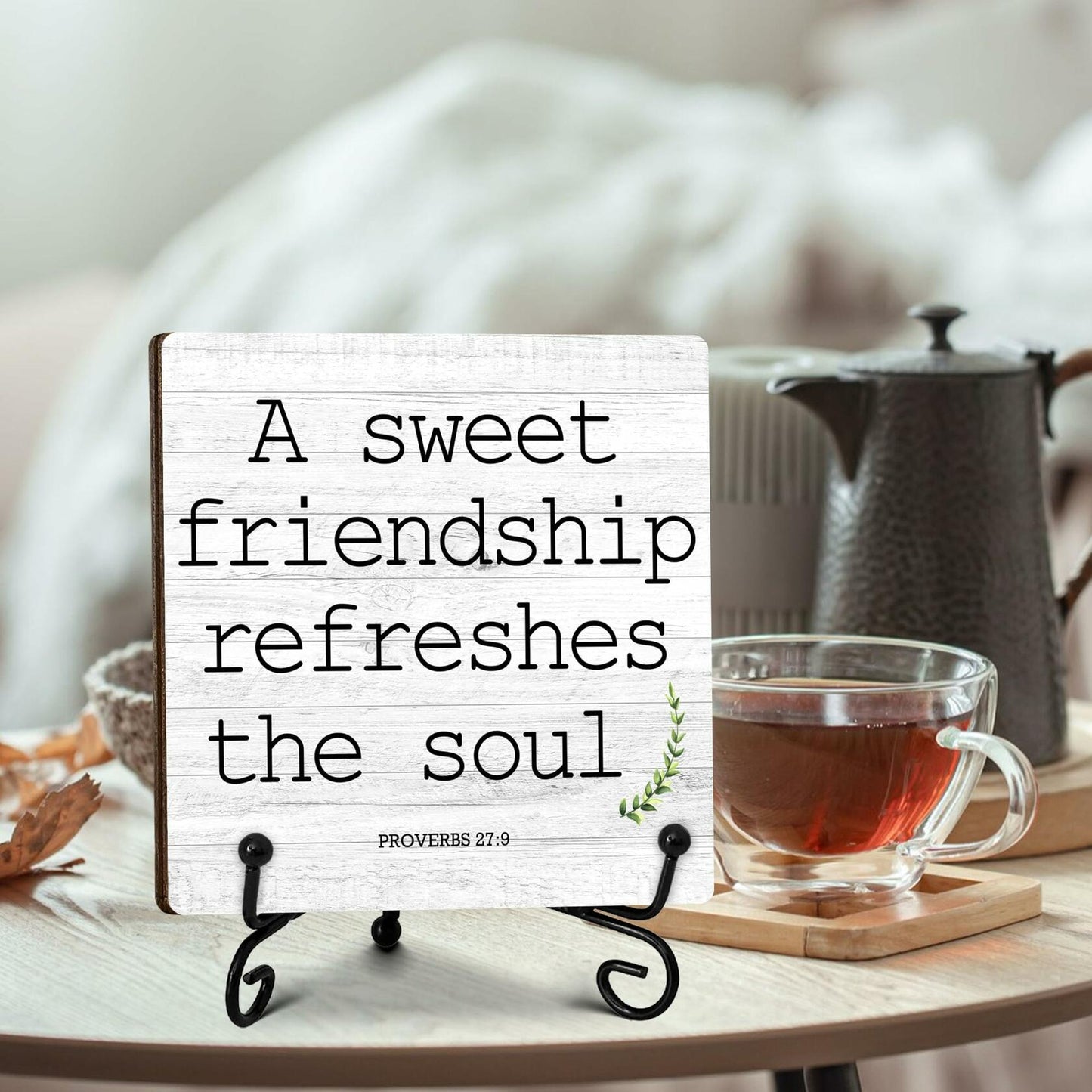 Funny Desk Decor Friendship Sign Home Office Shelf Decoration 5x5 Inches