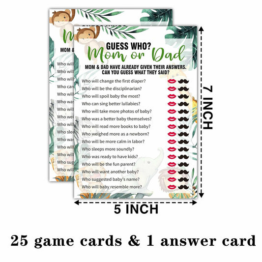 Qoamp Woodland Guess Who Baby Shower Game 25 Safari Animals Cards
