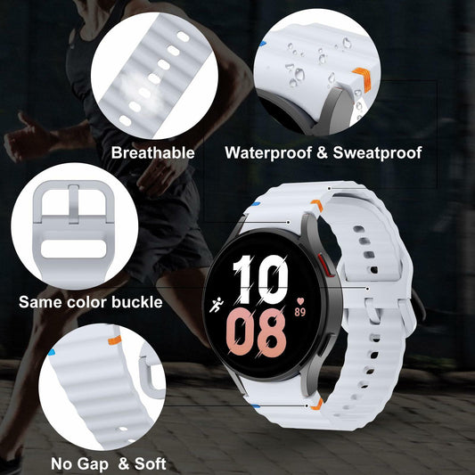 Sport Bands Compatible Samsung Galaxy Watch 7 6 5 40mm 44mm Soft Silicone
