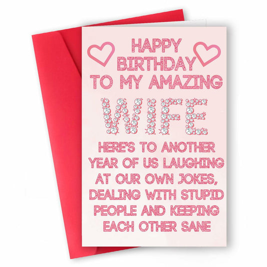 ICOOLYI Rude Birthday Card for Wife from Husband Humor Gift