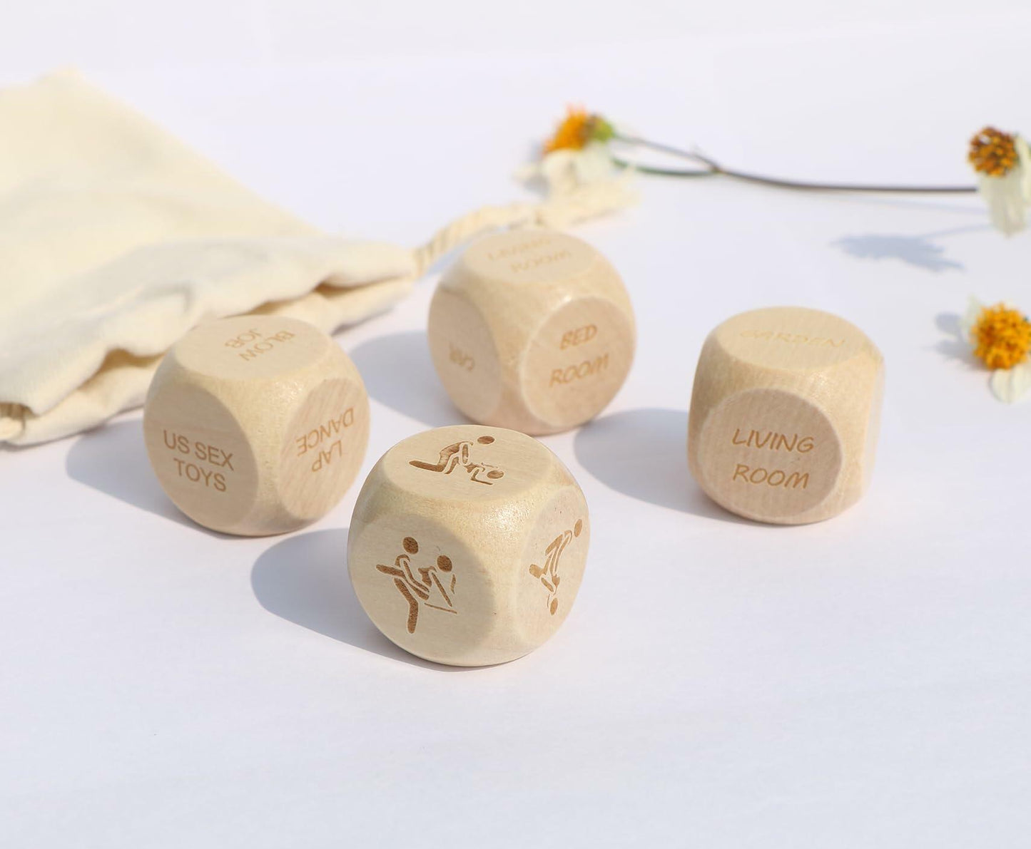 Funny Date Night Dice Set 4 PCS Love Dices Relationship Game for Adults