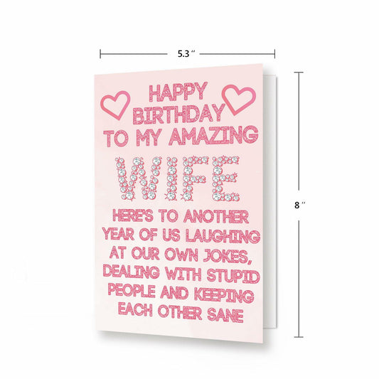 ICOOLYI Rude Birthday Card for Wife from Husband Humor Gift