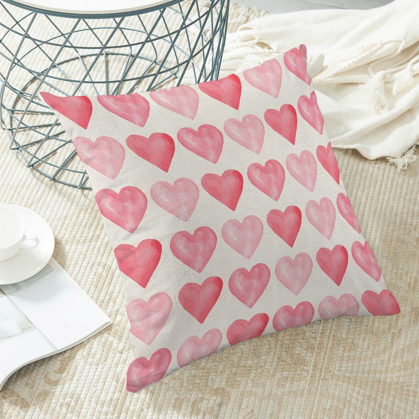 Yxuiyal Love Heart Pillow Covers 20x20 Set of 2 Valentine Linen Decor