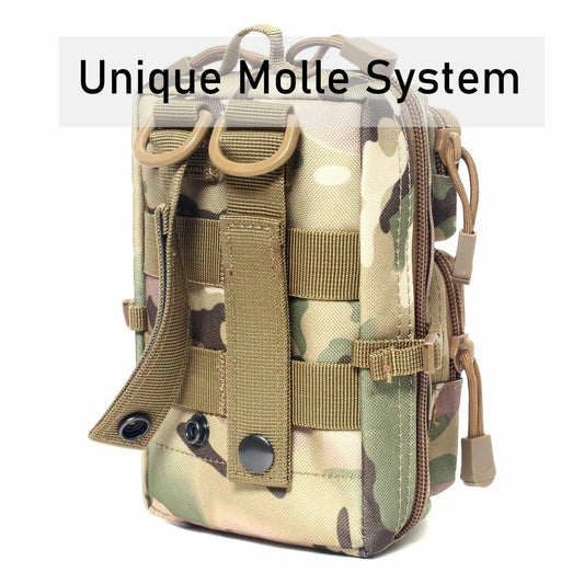 Tactical Molle Compact EDC Tool Pouch Bag US Flag Patch CP Mini Utility