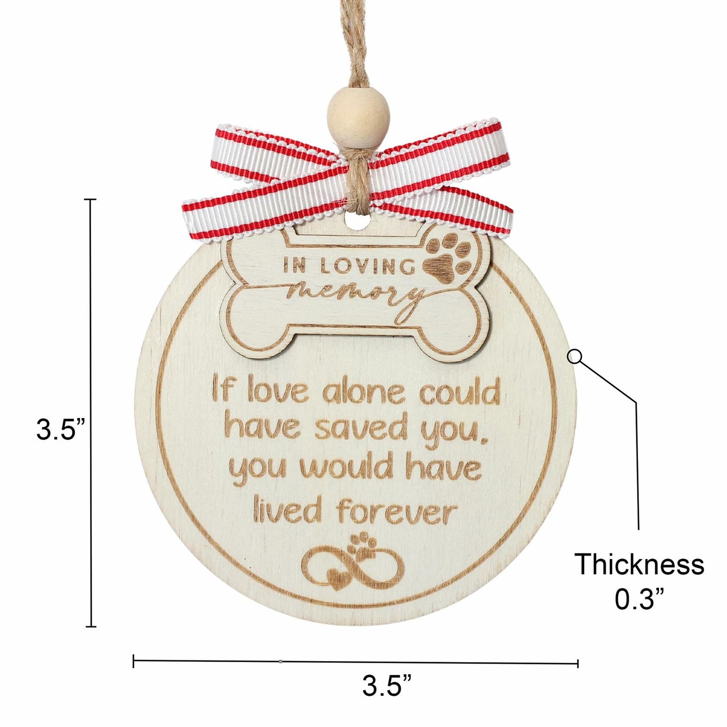 HONOCOOLS Dog Memorial Ornaments Pet Sympathy Christmas Tree OCP-001