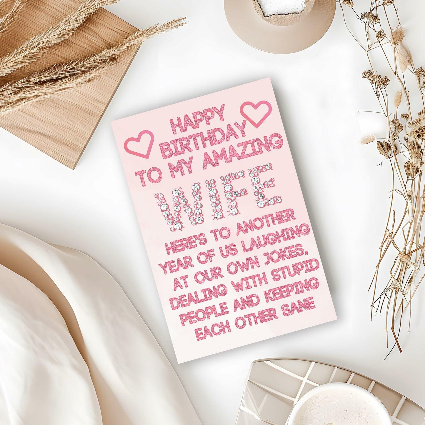 ICOOLYI Rude Birthday Card for Wife from Husband Humor Gift