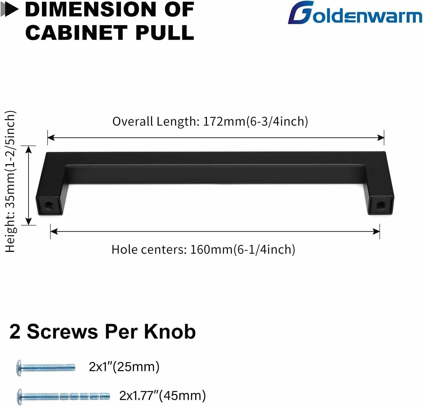 goldenwarm 40 Pack 6-1/4 Inch Gold Cabinet Handles Brushed Brass Drawer Pulls