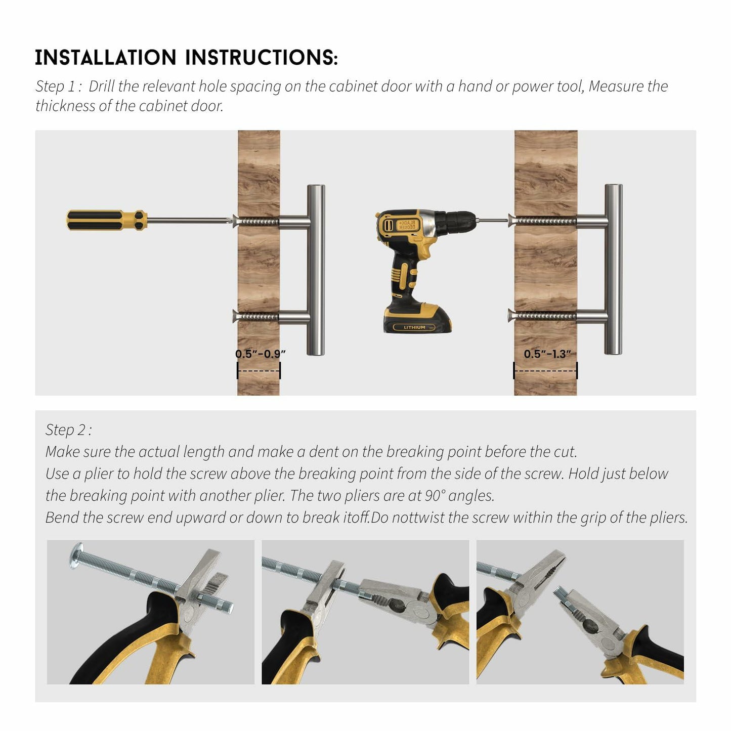 goldenwarm 40 Pack 6-1/4 Inch Gold Cabinet Handles Brushed Brass Drawer Pulls