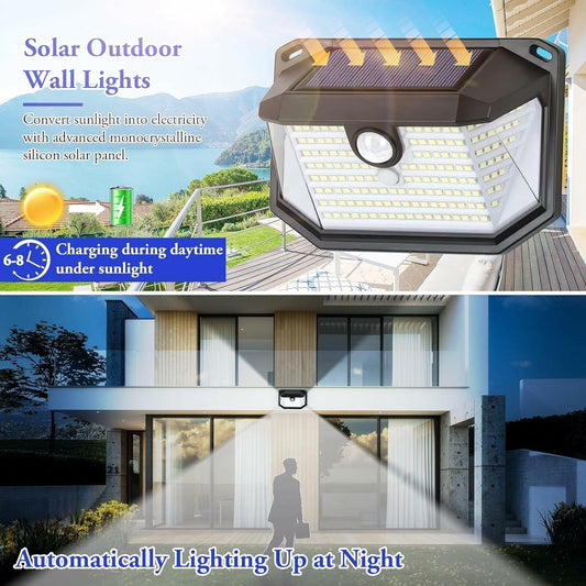 Solar Outdoor Lights 12-Pack 178 LEDs Motion Sensor Waterproof Security Light
