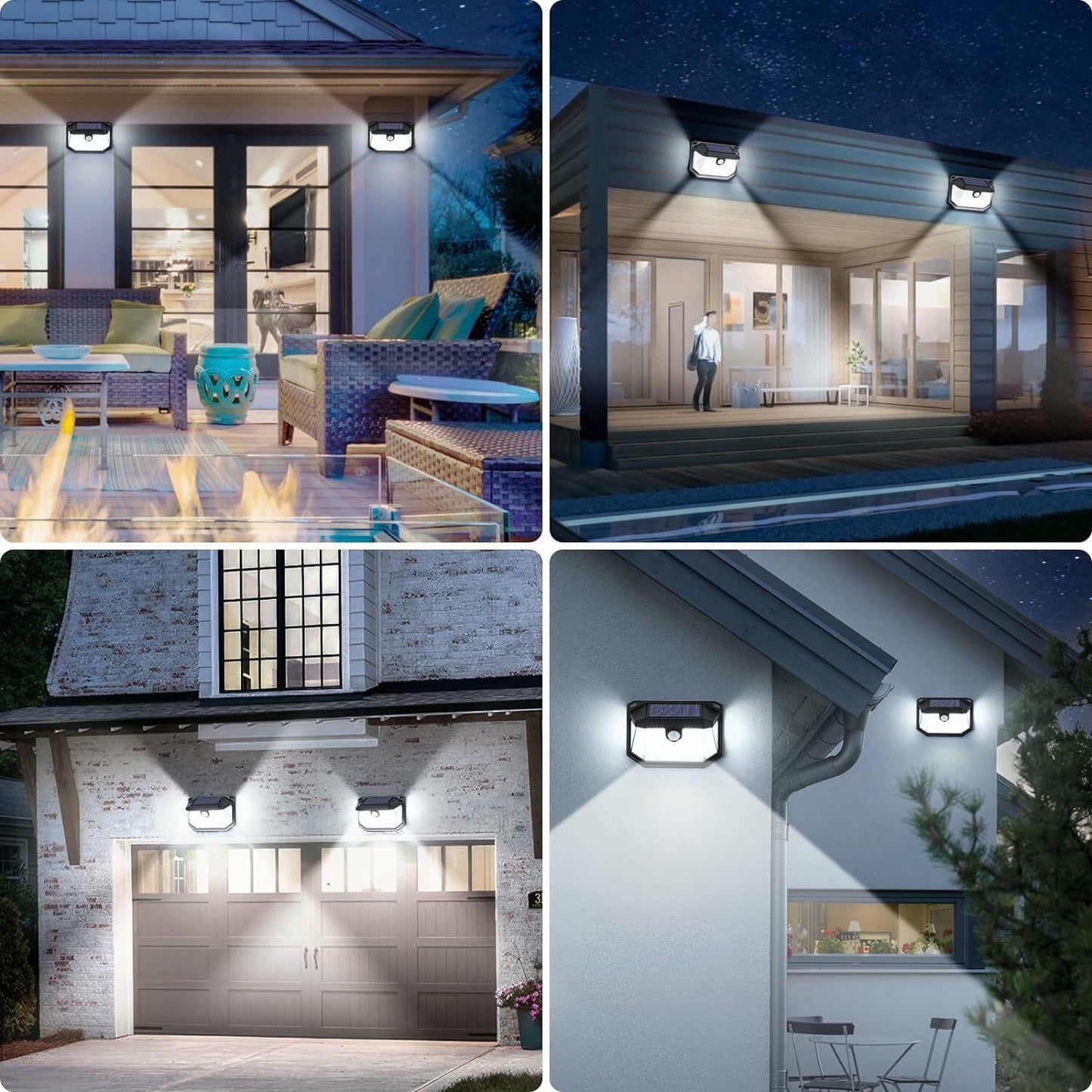 Solar Outdoor Lights 12-Pack 178 LEDs Motion Sensor Waterproof Security Light