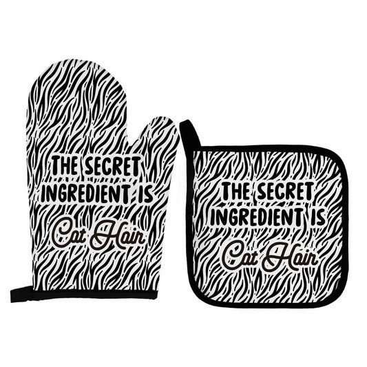 Qeheb Cat Hair Oven Mitts Heat Resistant Kitchen Cooking Gloves