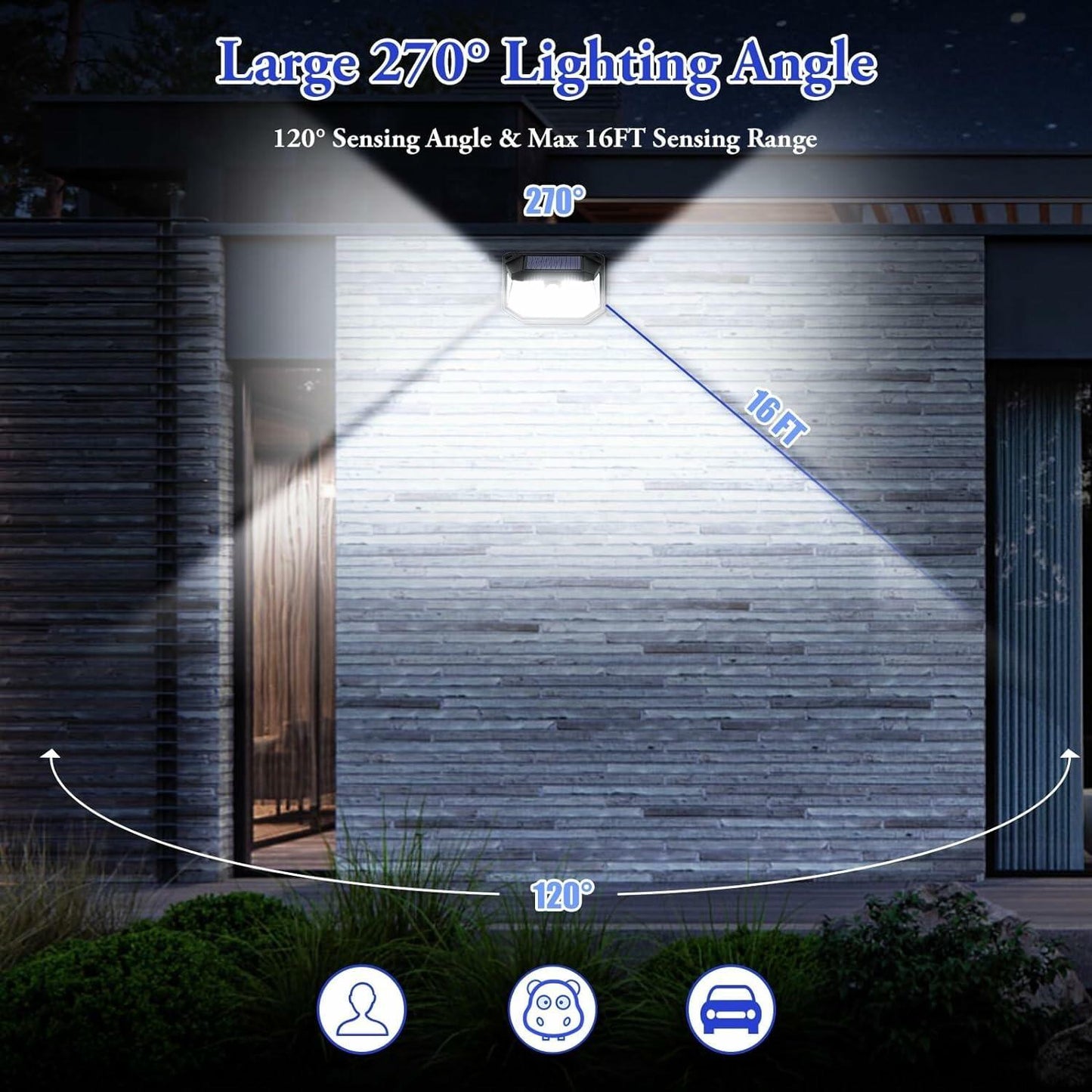 Solar Outdoor Lights 12-Pack 178 LEDs Motion Sensor Waterproof Security Light