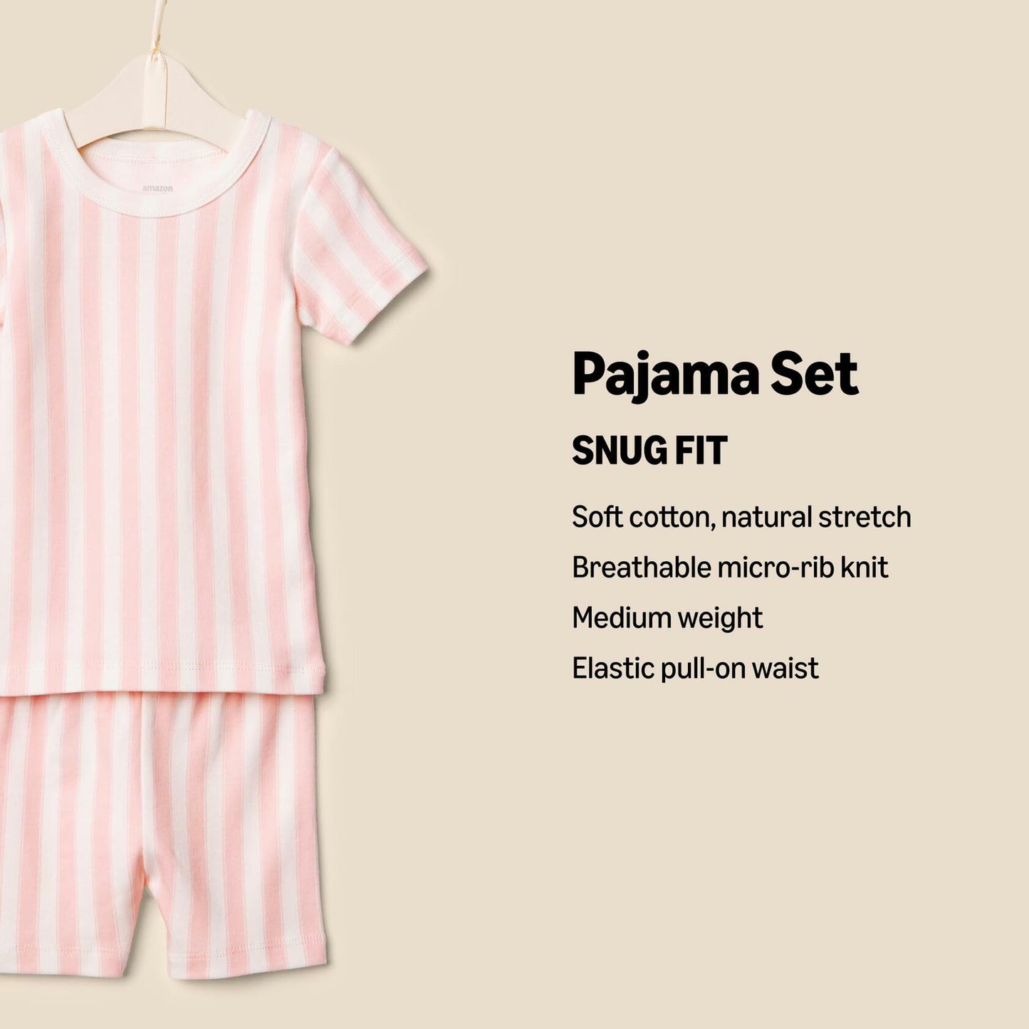 Amazon Essentials Sofia Grainge Unisex Toddler Pajama Set 4T Pink Stripe