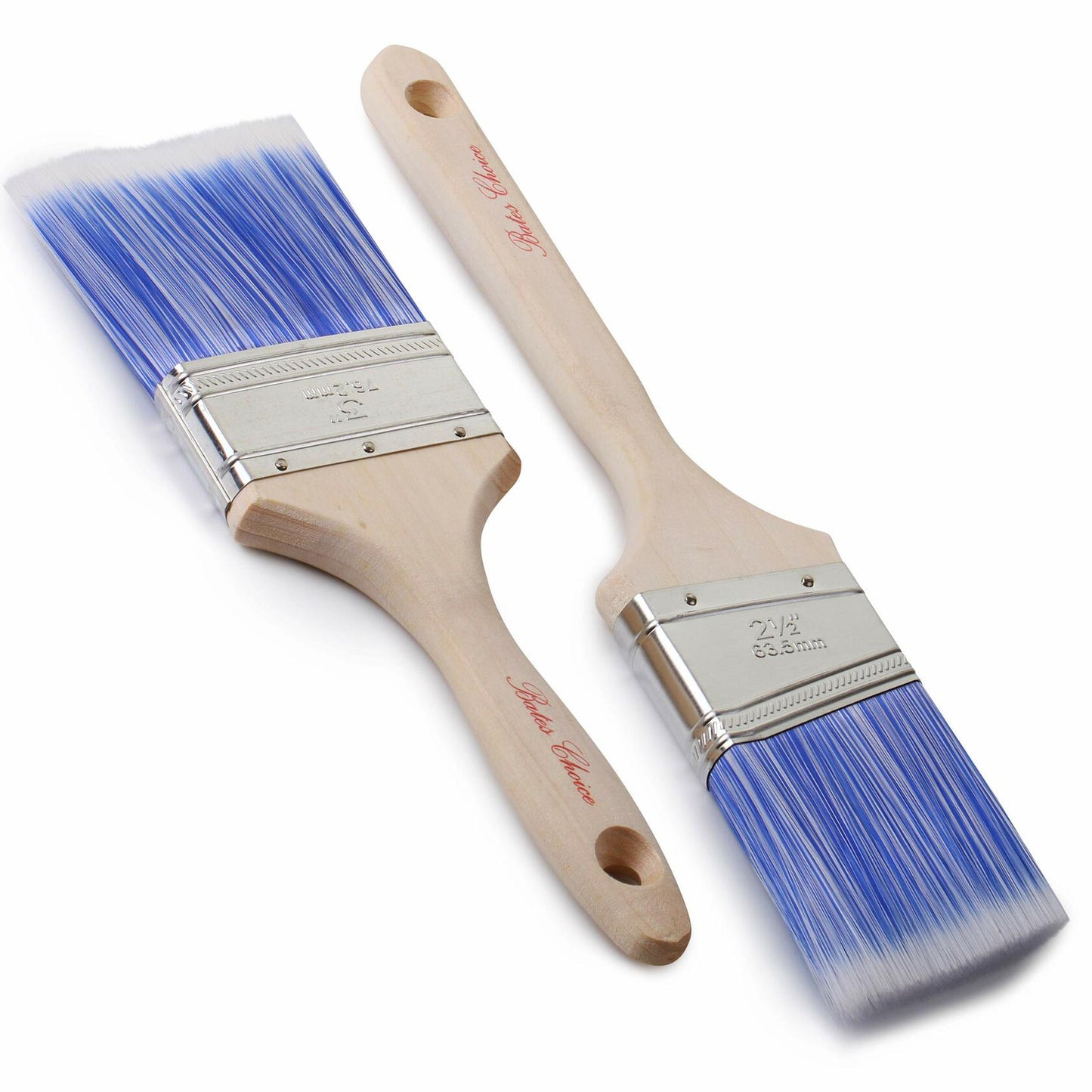 Bates Wood Handle Paint Brushes Set 3" & 2.5" 2 Pack Professional Trim