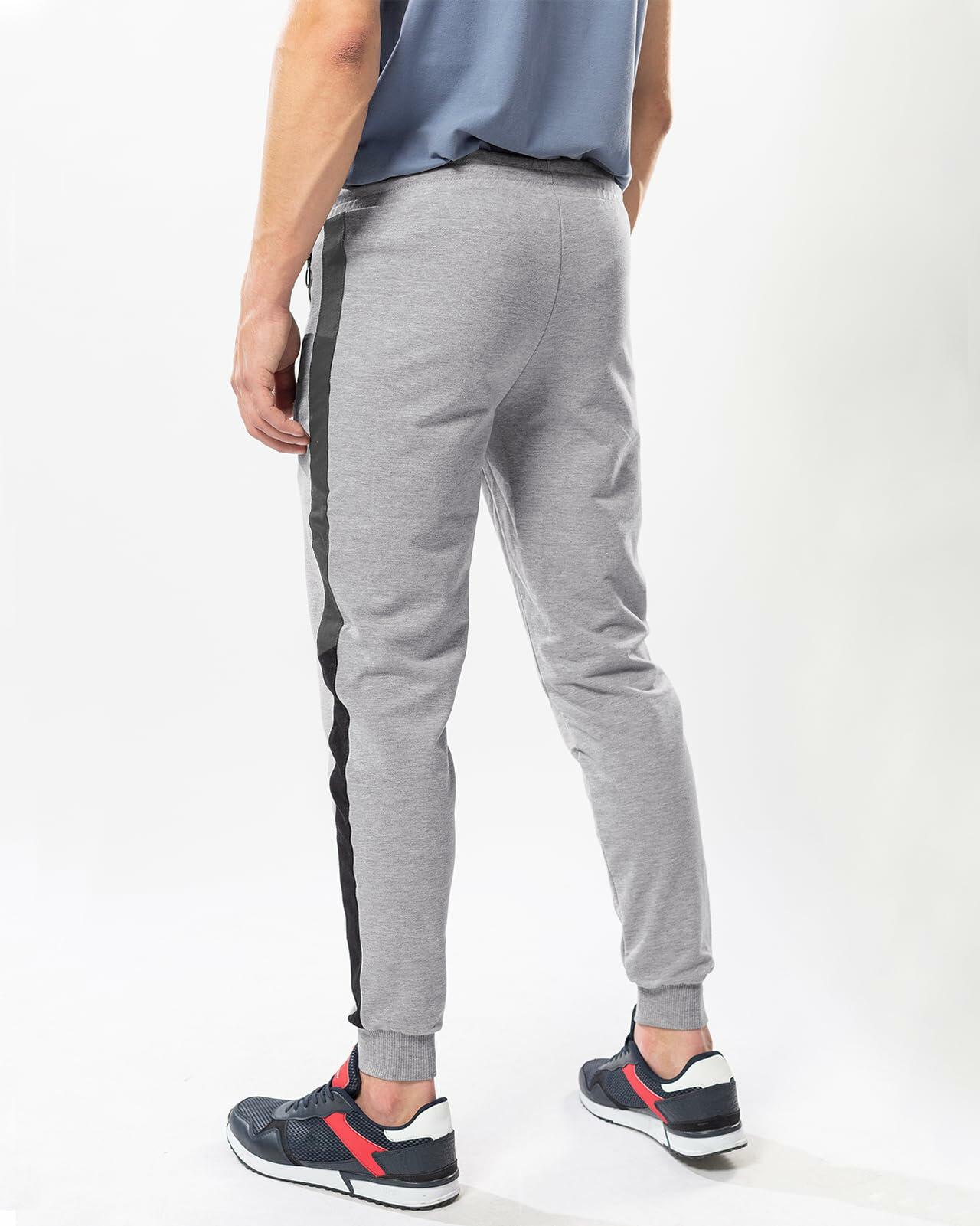 BUXKR Men's Lightweight Drawstring Sweatpants Light Grey Size L