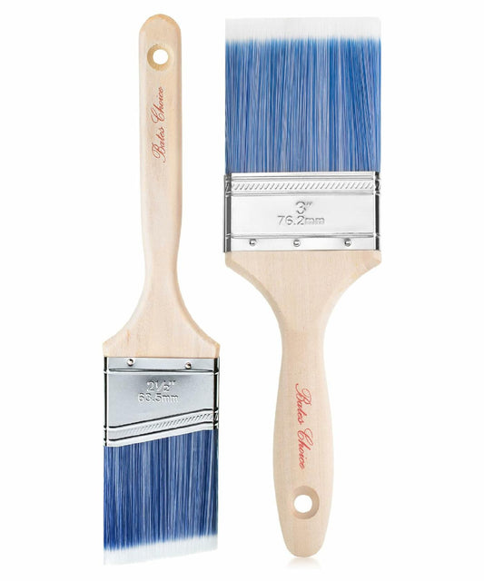 Bates Wood Handle Paint Brushes Set 3" & 2.5" 2 Pack Professional Trim