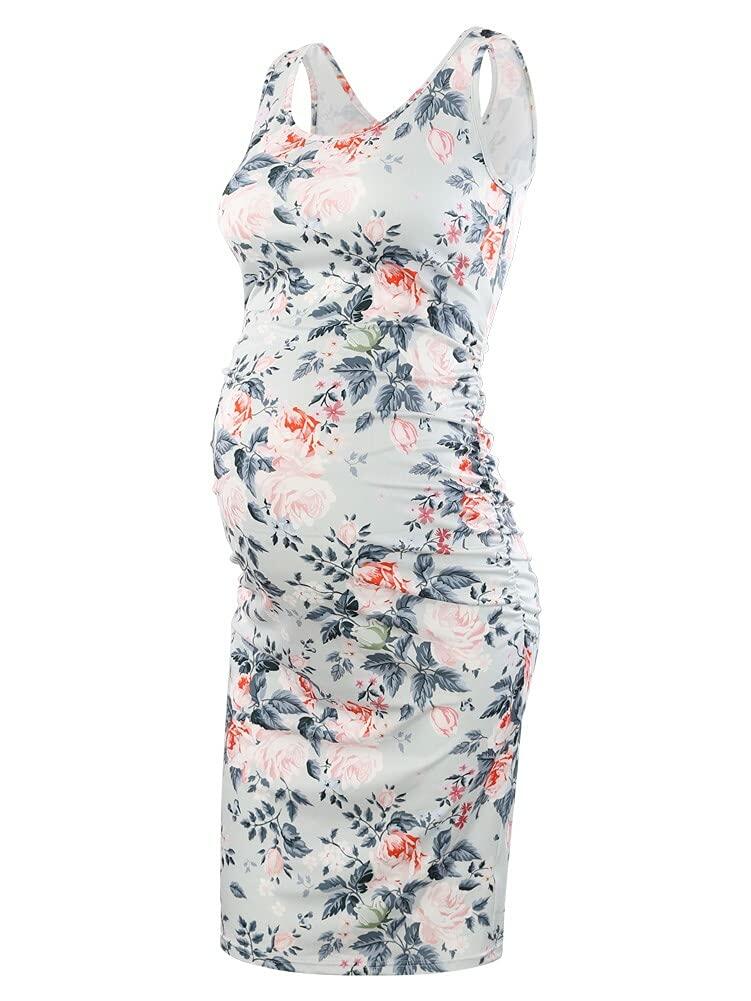 BBHoping Women's Maternity Sleeveless Tank Dress Mama Baby Shower Size L