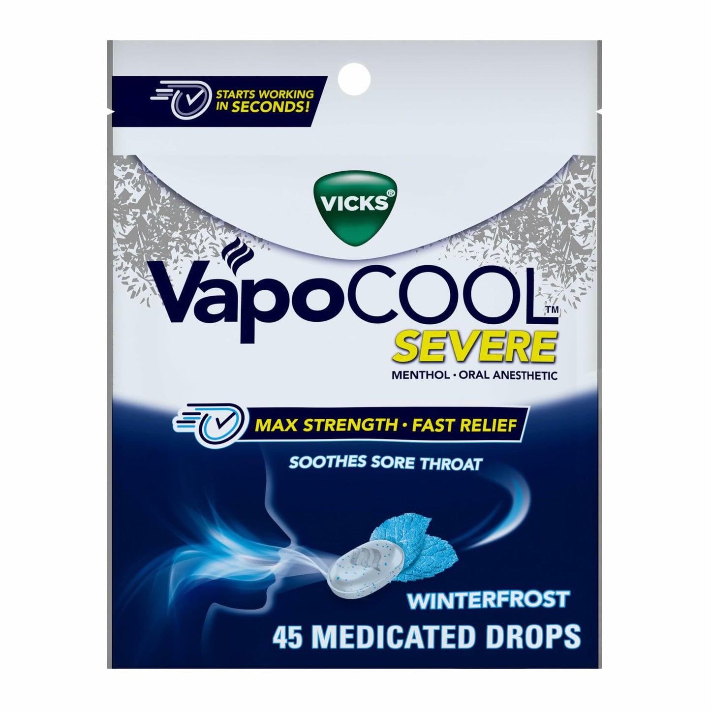 BestBy04/27 Vicks VapoCool Severe Medicated Sore Throat Drops Max Strength 45ct
