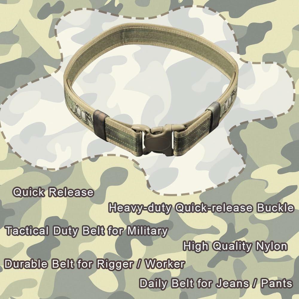 Camo Belt Men Outdoor Sports Quick Release Tactical Pants Belt Python Khaki