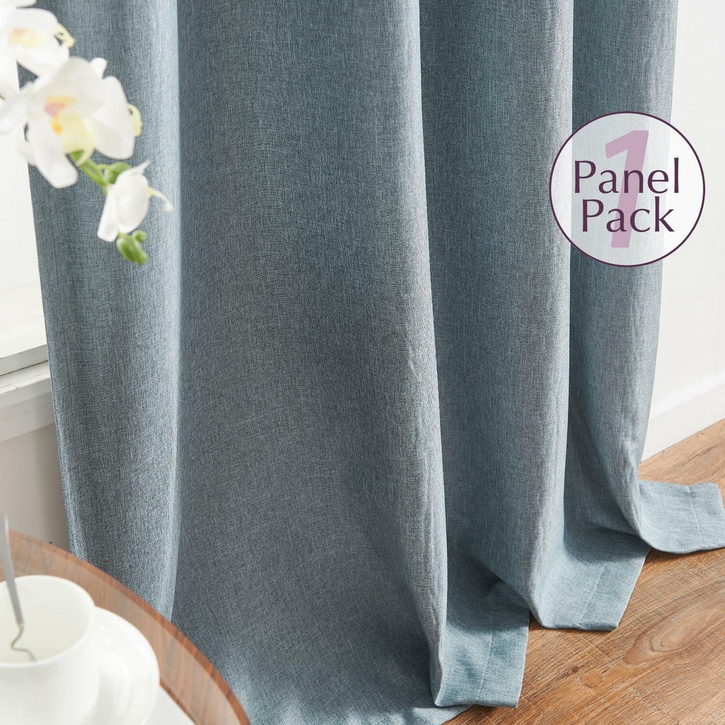 jinchan Blackout Thermal Insulated Faux Linen Curtain 90in Greige 1 Panel