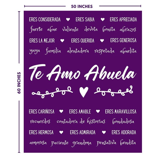 FILO ESTILO Abuela Blanket Birthday Gift 60x50in Purple Fleece
