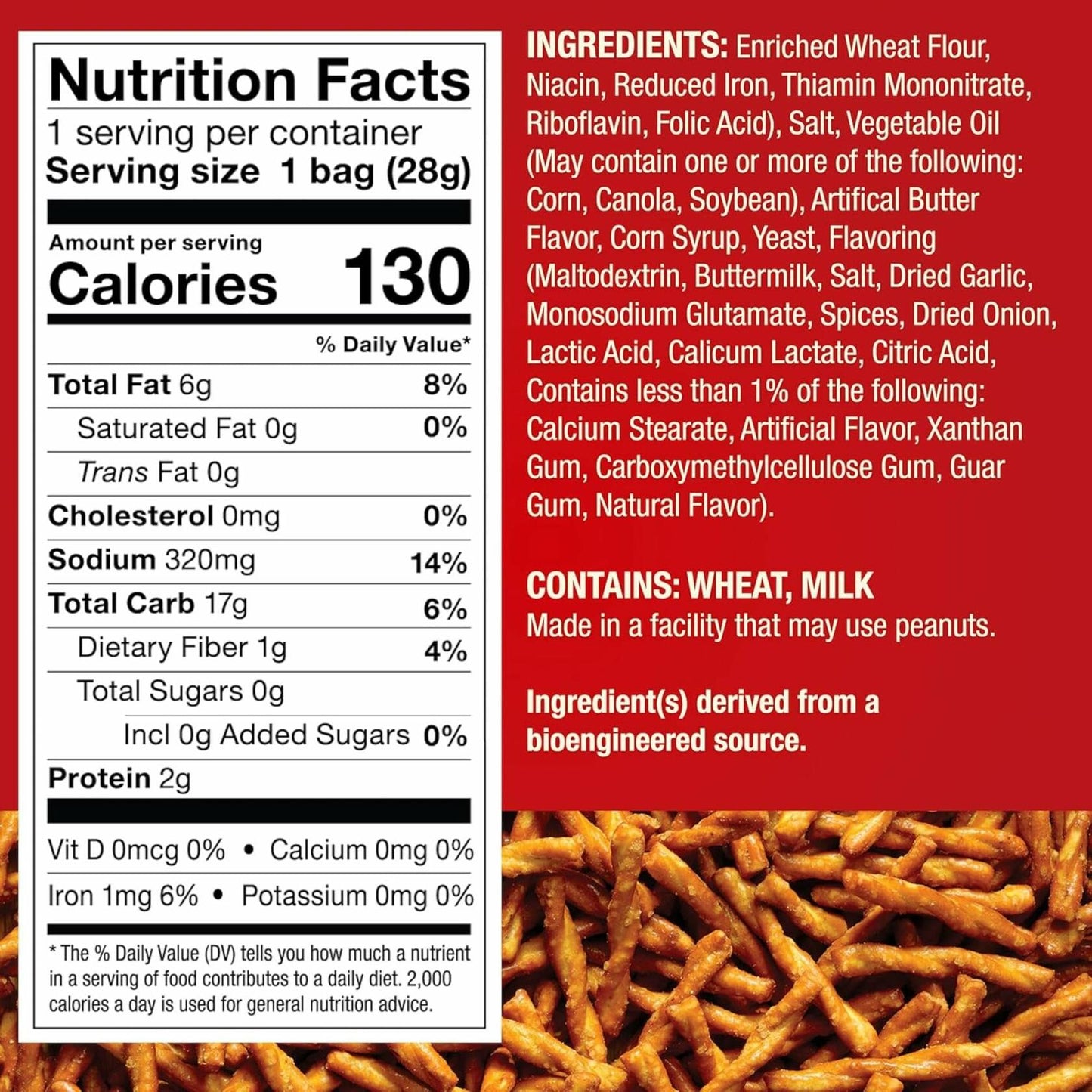 BestBy06/25 Dot's Pretzels Original Seasoned Pretzel Twist Snack 1oz 10 Count